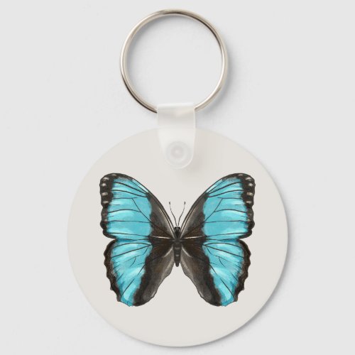 Blue Butterfly QR Code Keychain