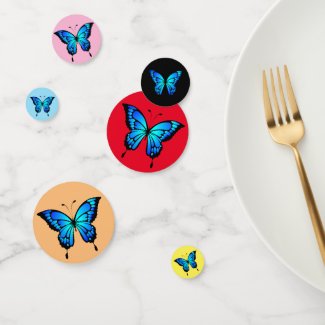 Blue Butterfly Rainbow Table Confetti