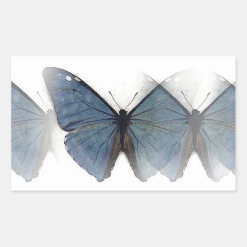 Blue Butterfly Rectangular Sticker