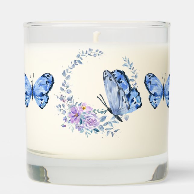 Blue Butterfly Ring Scented Candle (Front)