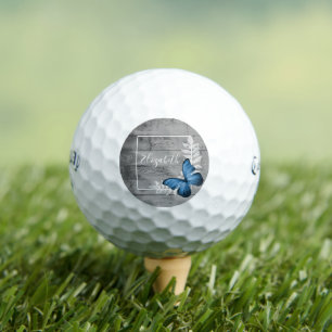 Blue Butterfly Rustic Golf Balls