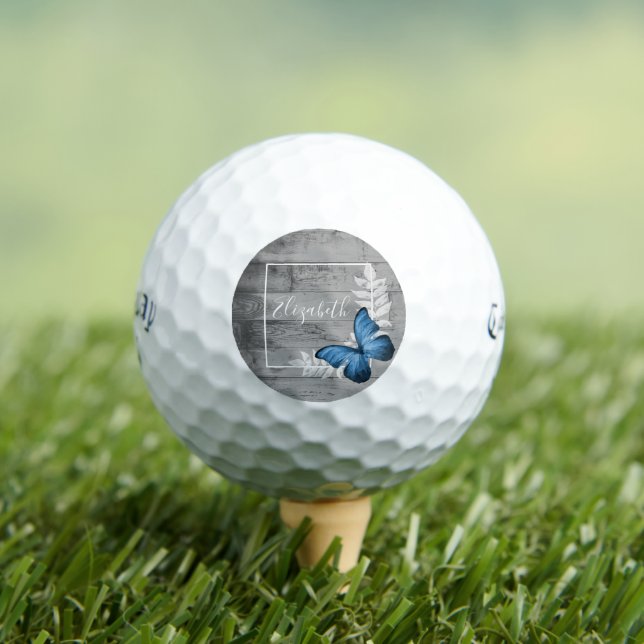 Blue Butterfly Rustic Golf Balls (Insitu Tee)