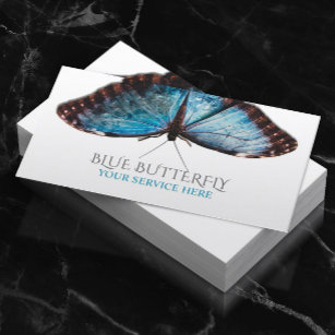 Blue Butterfly Salon & Spa Elegant Business Card