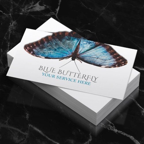 Blue Butterfly Salon  Spa Elegant Business Card