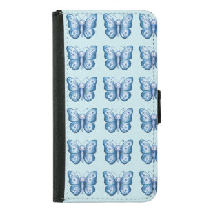 Blue Butterfly Samsung Galaxy S5 Wallet Case