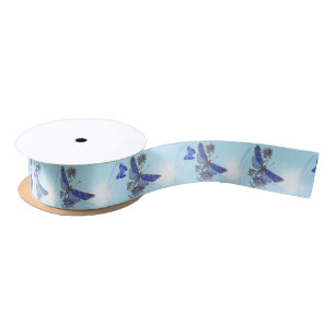 Blue Butterfly Satin Ribbon