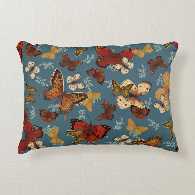 blue Butterfly seamless pattern Accent Pillow (Front)