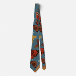 blue Butterfly seamless pattern Neck Tie