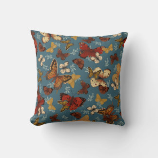blue Butterfly seamless pattern Throw Pillow