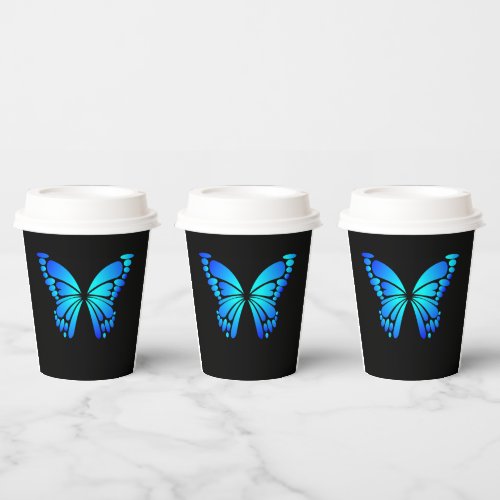 Blue Butterfly Set of Paper Cups