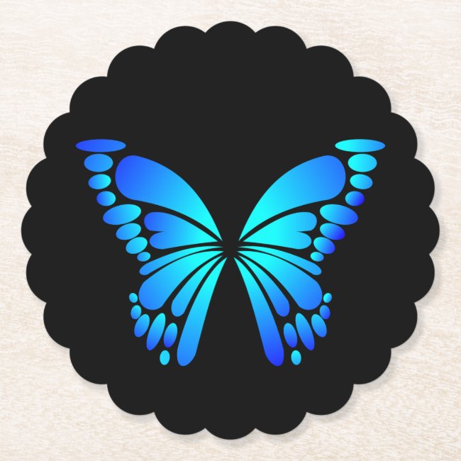 Blue Butterfly Set of Sturdy Paper Coasters