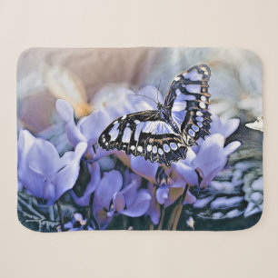 Blue Butterfly Sherpa Blanket