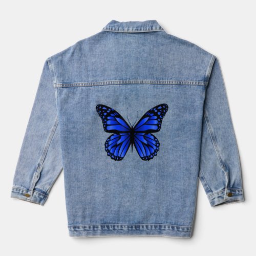 Blue Butterfly Shirt Colorful Blue Butterfly Entom Denim Jacket