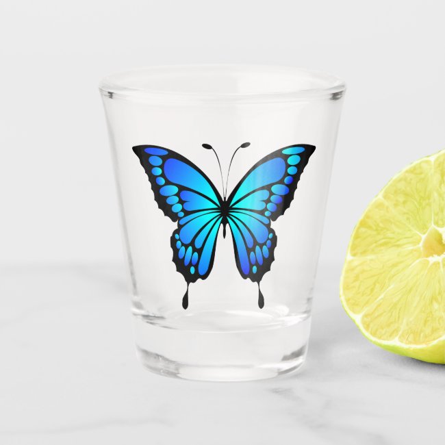 Blue Butterfly Shot Glass