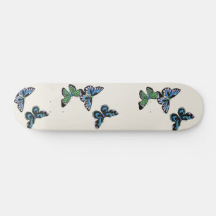 Blue butterfly skateboard