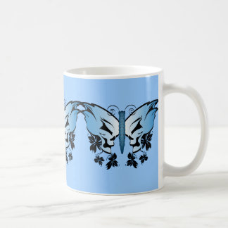 Blue Butterfly Skull Coffee Mug