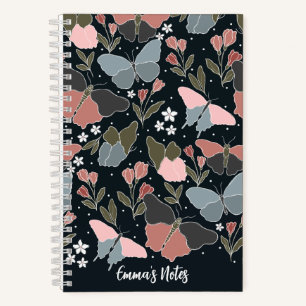 Blue butterfly spiral notebook Cute journal