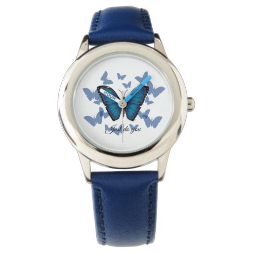 Blue Butterfly - Stainless Steel Blue Watch