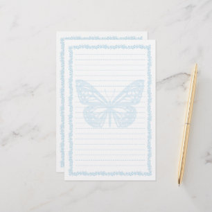 Blue Butterfly Stationery Paper