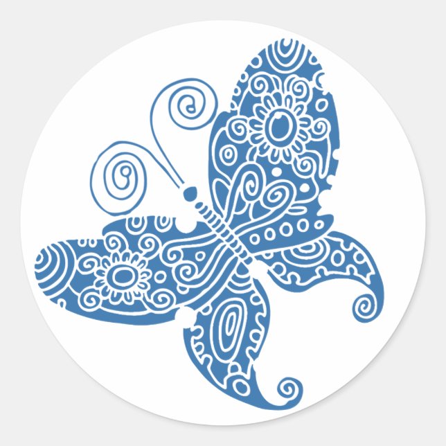 Blue Butterfly Sticker (Front)