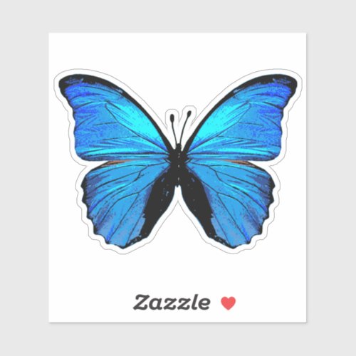 Blue butterfly sticker