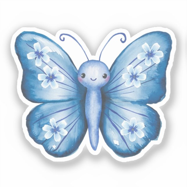 Blue Butterfly Sticker (Front)