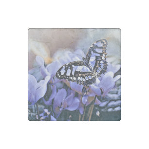Blue Butterfly Stone Magnet