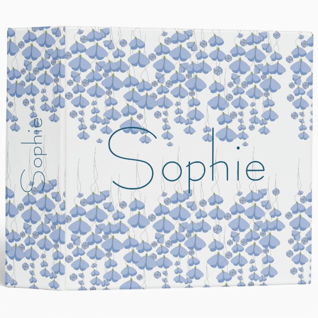 Blue Butterfly Swarm Custom 3 Ring Binder (Front/Spine)