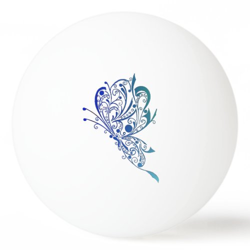 Blue Butterfly Tattoo Ping Pong Ball
