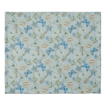 Blue Butterfly Tea Garden Cottagecore Duvet Cover