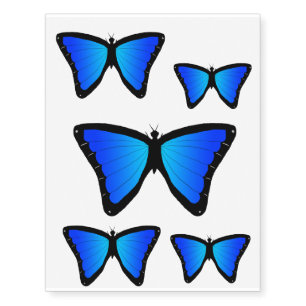 Blue butterfly temporary tattoos