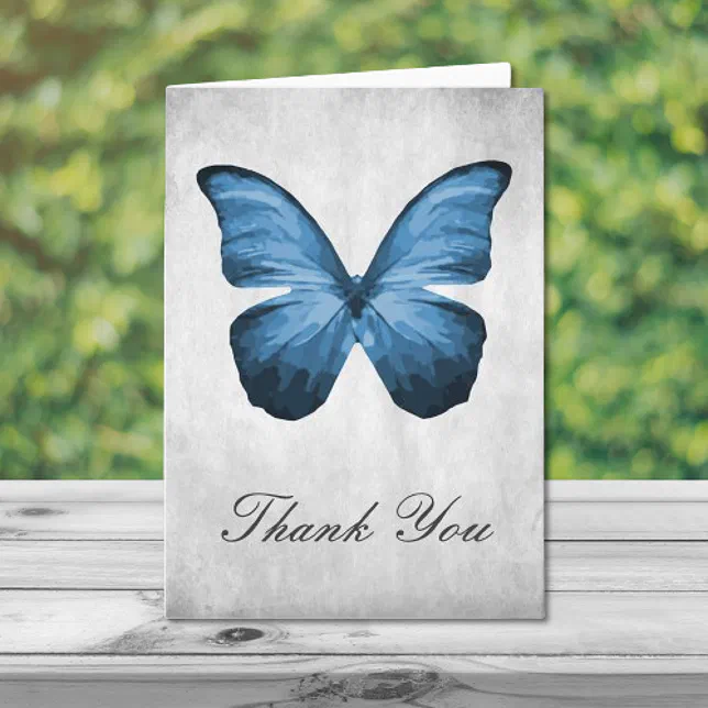 Blue Butterfly Thank You Card | Zazzle