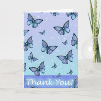 Blue Butterfly Thank You Card