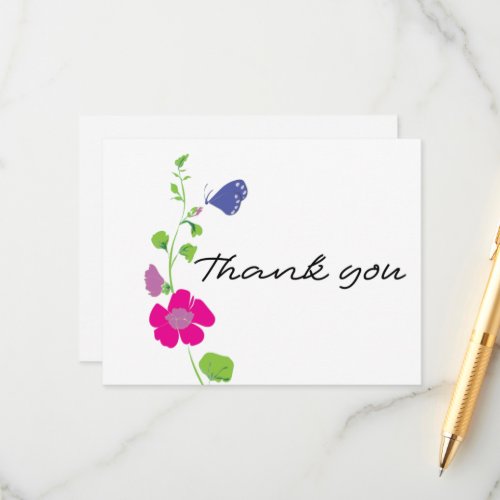 Blue Butterfly Thank You Card