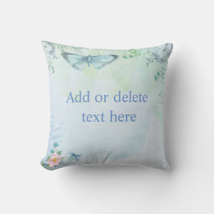 Blue Butterfly Throw Pillow