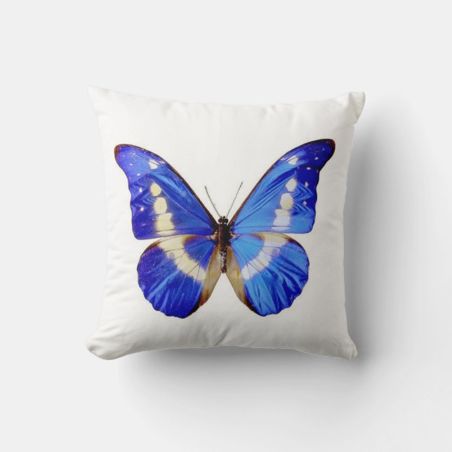 Blue Butterfly - Throw Pillow (Front)