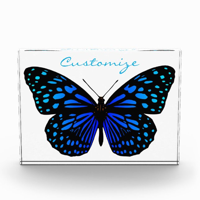 Blue butterfly Thunder_Cove Acrylic Award (Front)