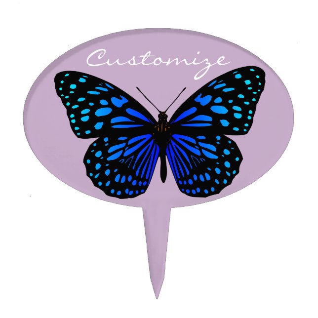 Blue Butterfly Thunder_Cove Cake Topper (Front)