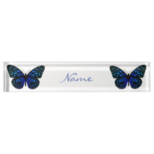 Blue butterfly Thunder_Cove Desk Name Plate