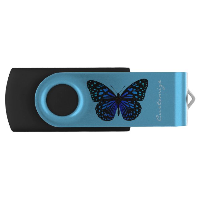 Blue butterfly Thunder_Cove Flash Drive (Front)