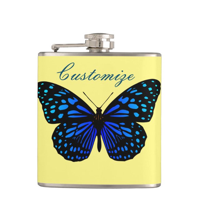 Blue butterfly Thunder_Cove Flask (Front)
