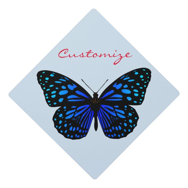 Blue Butterfly Thunder_Cove Graduation Cap Topper (Front)