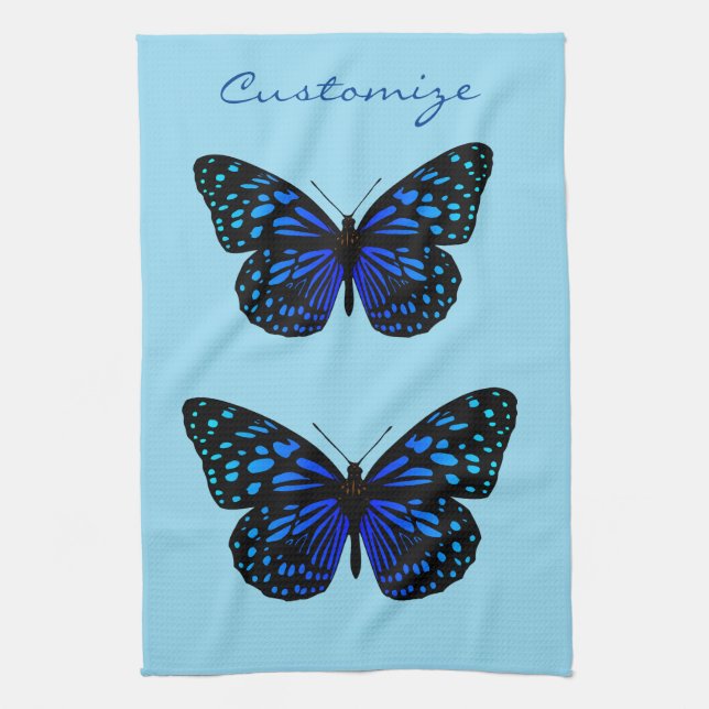 Blue butterfly Thunder_Cove Kitchen Towel (Vertical)