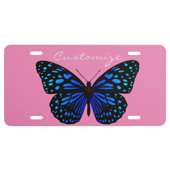 Blue butterfly Thunder_Cove License Plate (Front)