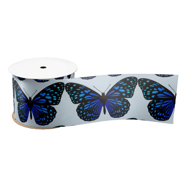 Blue Butterfly Thunder_Cove Satin Ribbon (Spool)