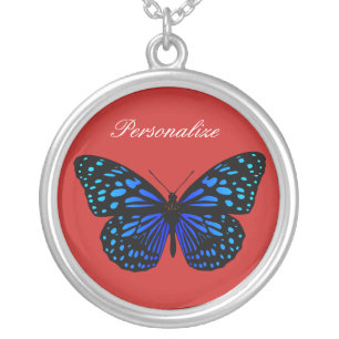 Blue Butterfly Thunder_Cove Silver Plated Necklace