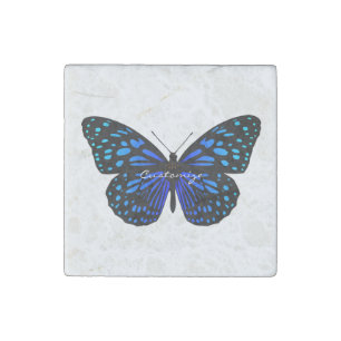 Blue butterfly Thunder_Cove Stone Magnet