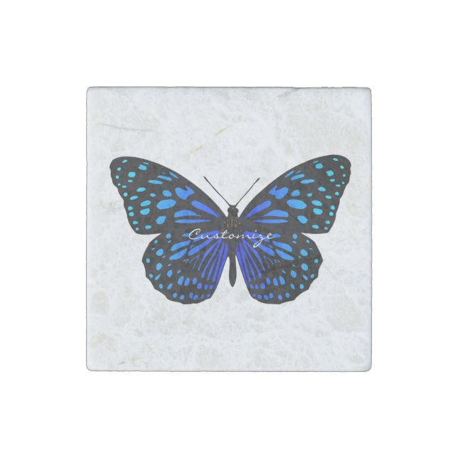 Blue butterfly Thunder_Cove Stone Magnet (Front)