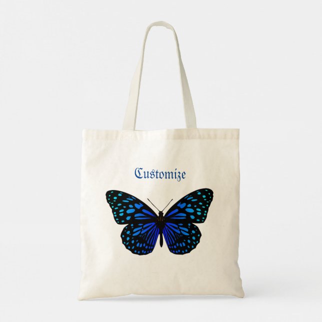 Blue butterfly Thunder_Cove Tote Bag (Back)