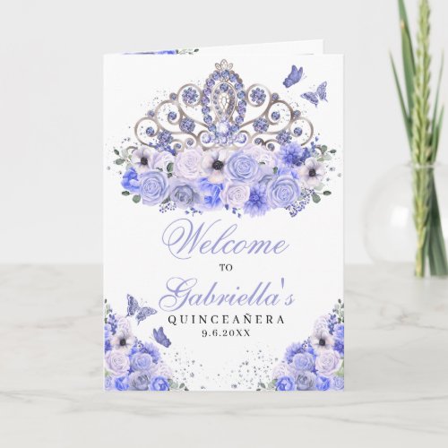 Blue Butterfly Tiara Quinceanera Program